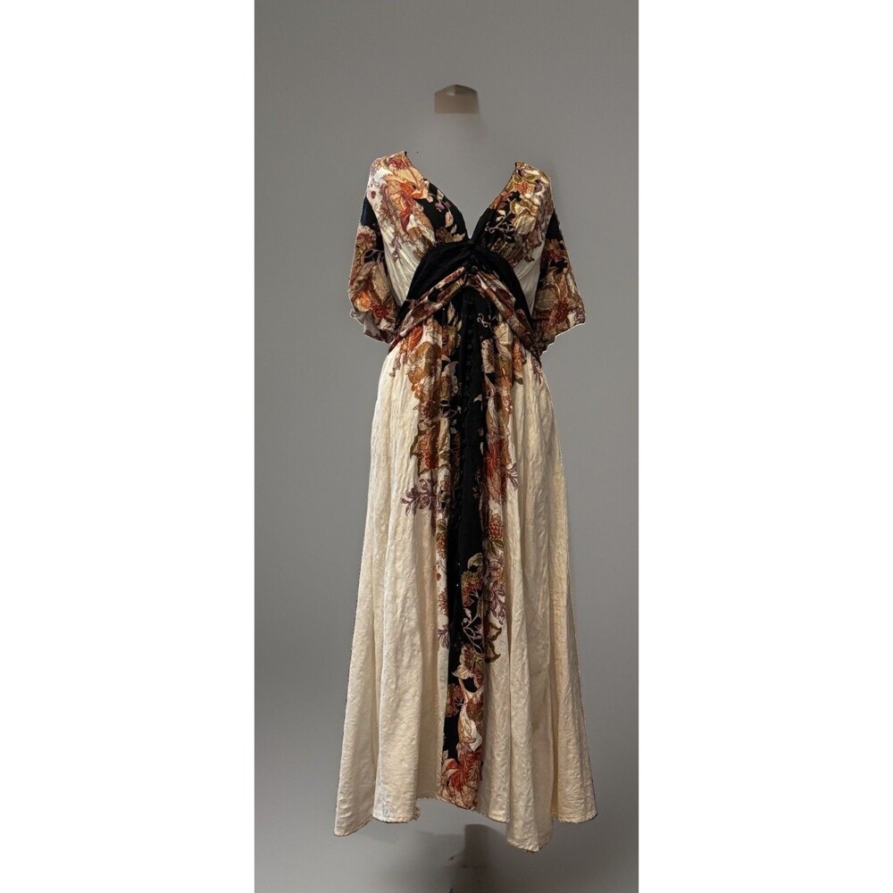 EUC Anthropologie Catalina Button Front Dress Womens Plus 1X Floral V-Neck Midi - Picture 3 of 16